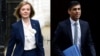 竞选英国首相的英国现任外交大臣特拉斯（左）、前财政大臣苏纳克（右）