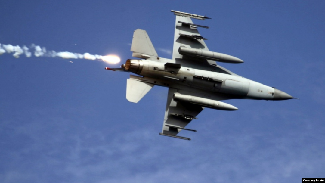 台灣空軍F-16戰機參與軍事演習。 （台灣國防部）