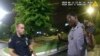Picha hii iliyotolewa na Idara ya Polisi ya Atlanta inamuonyesha Rayshard Brooks akiongea na Afisa Garrett Rolfe kwenye eneo la kuengesha magari la mgahawa wa Wendy's, Jioni Ijumaa, Juni 12, 2020, mjini Atlanta. (Atlanta Police Department via AP)