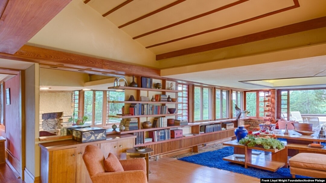 Frank Lloyd Wright wrote, "[Taliesin] was set so sun came through the openings into every room sometime during the day. Walls opened everywhere to views as windows swung out above the tree-tops..." (Courtesy Frank Lloyd Wright Foundation/Andrew Pielage)