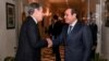 A handout picture released by the Egyptian Presidency shows Egyptian president Abdel Fattah al-Sisi (R) meeting with US Secretary of State Antony Blinken in Cairo at the Ittihadia presidential Palace on January 11, 2024.