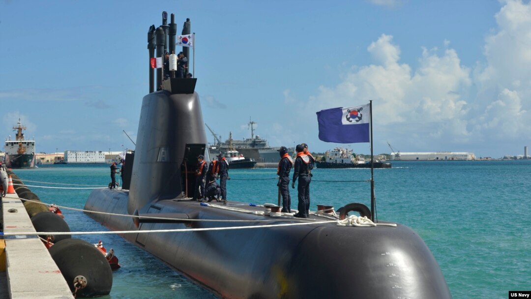 南韓一艘潛艇2019年6月5日抵達美國關島海軍基地（美國海軍照片）