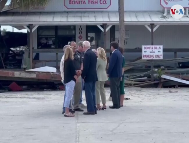Presidente Joe Biden visitó Fort Myers, zona impactada por el huracán Ian