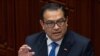ARCHIVO - El ahora exprimer ministro Alberto Otárola captado el 10 de enero de 2023 durante su disertación ante el Congreso del Perú para el voto de confianza a su favor y del gabinete de la presidenta Dina Boluarte.