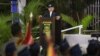 El presidente de Nicaragua, Daniel Ortega, pronuncia un discurso durante una ceremonia en la plaza de la Revolución, en Managua, el 21 de febrero de 2020.