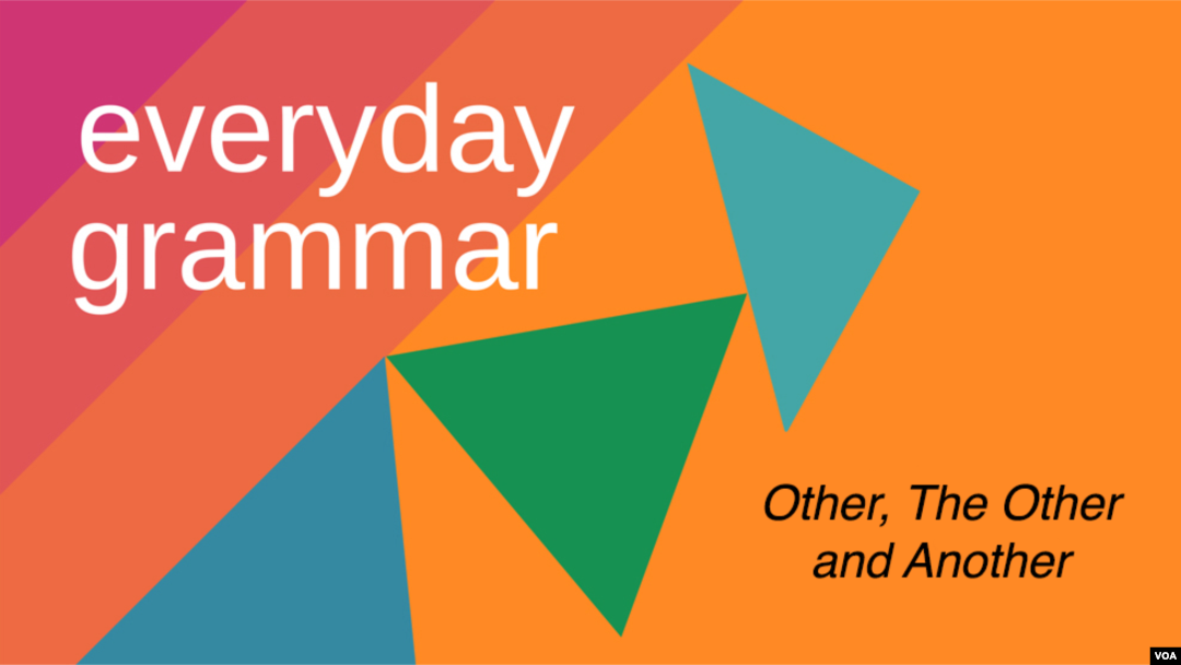 Everyday Grammar: Other, The Other and Another