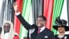 Rais Lazarus Chakwera akiwasalimia wafuasi wake baada ya kuapishwa mjini Lilongwe, Malawi, Jumapili, June 28 2020. 