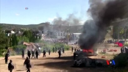 2016-06-20 美國之音視頻新聞: 墨西哥教師工會舉行抗議 6死53傷