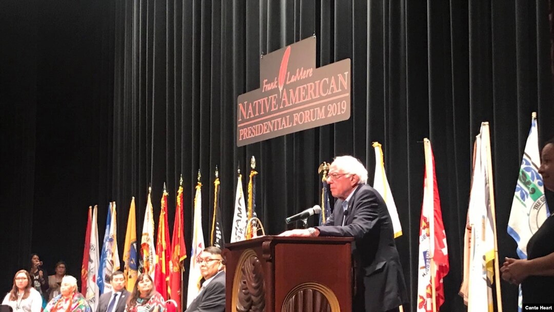 Demokratski predsednički kandidat Berni Sanders govori u Ajovi, 20. avgust 2019.