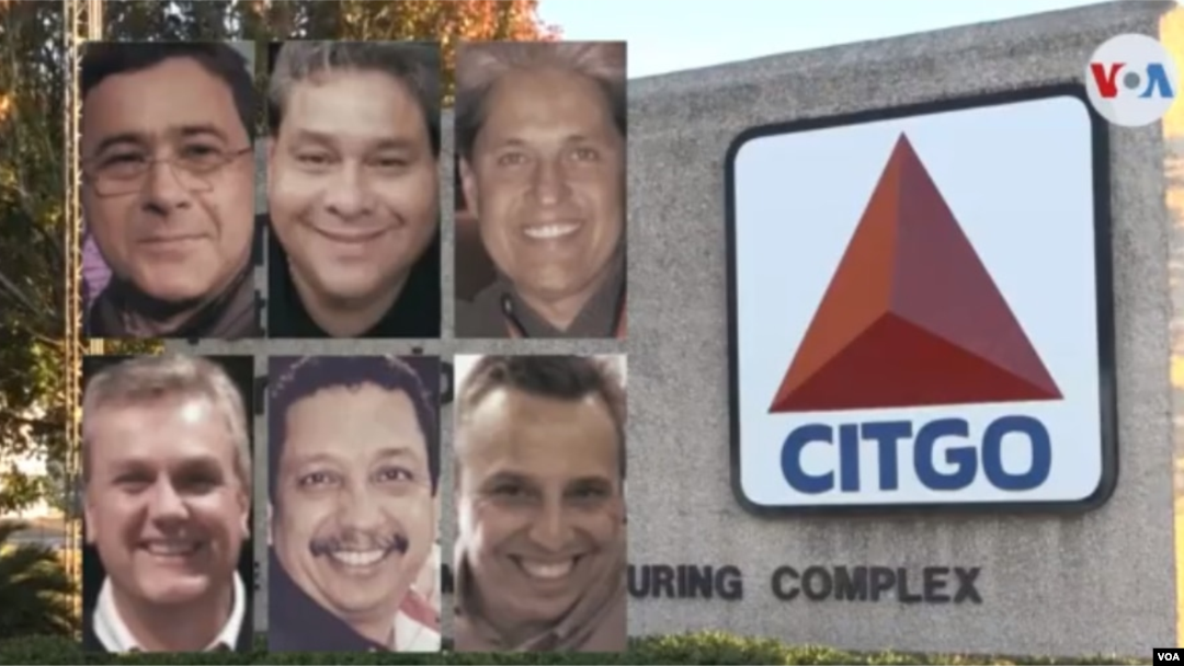 Montaje fotográfico con los retratos de los seis directivos de Citgo detenidos en Venezuela. [Foto de archivo]