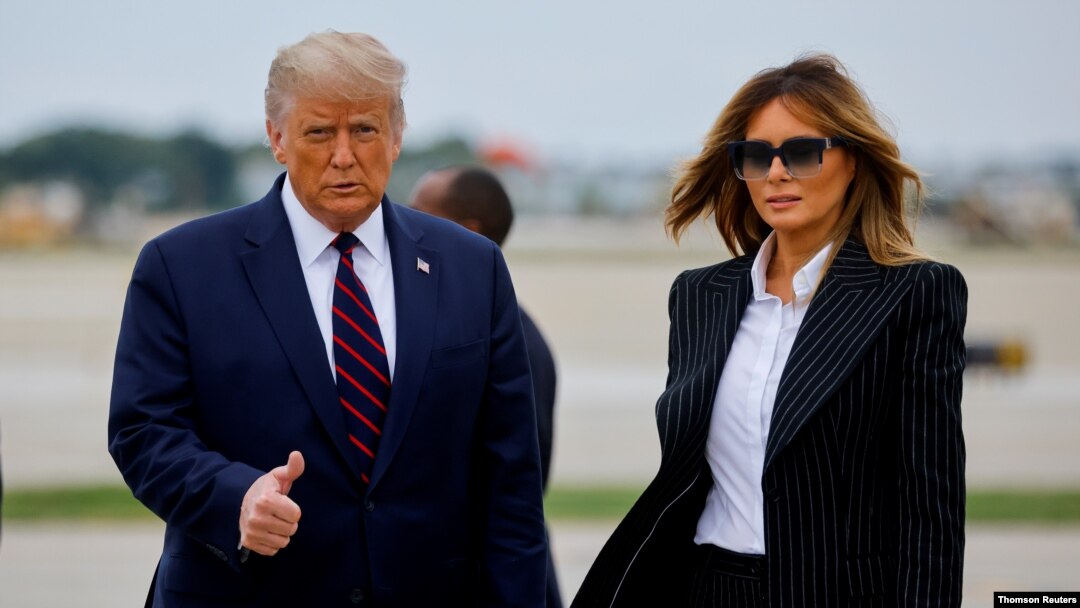 Rais Donald Trump, akiwa na mke wake Melania Trump.